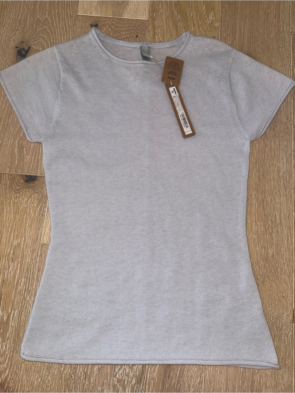 SKIMS 100% Cashmere Short Sleeve T-shirt light gray NWT size xs